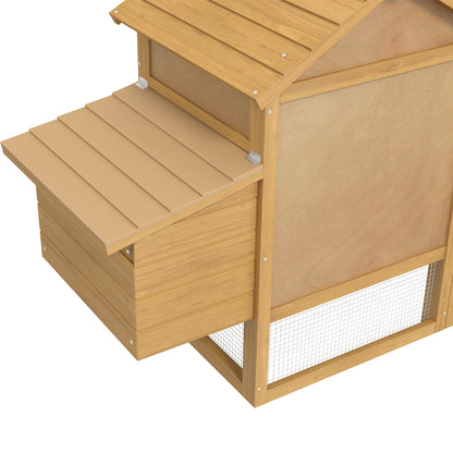 Gallinero De Jardín Pawhut Madera De Abeto Madera Natural 151,5x54x87 Cm_4