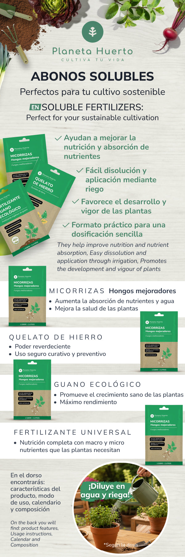 Micorrizas Planeta Huerto Sobre para 2 L