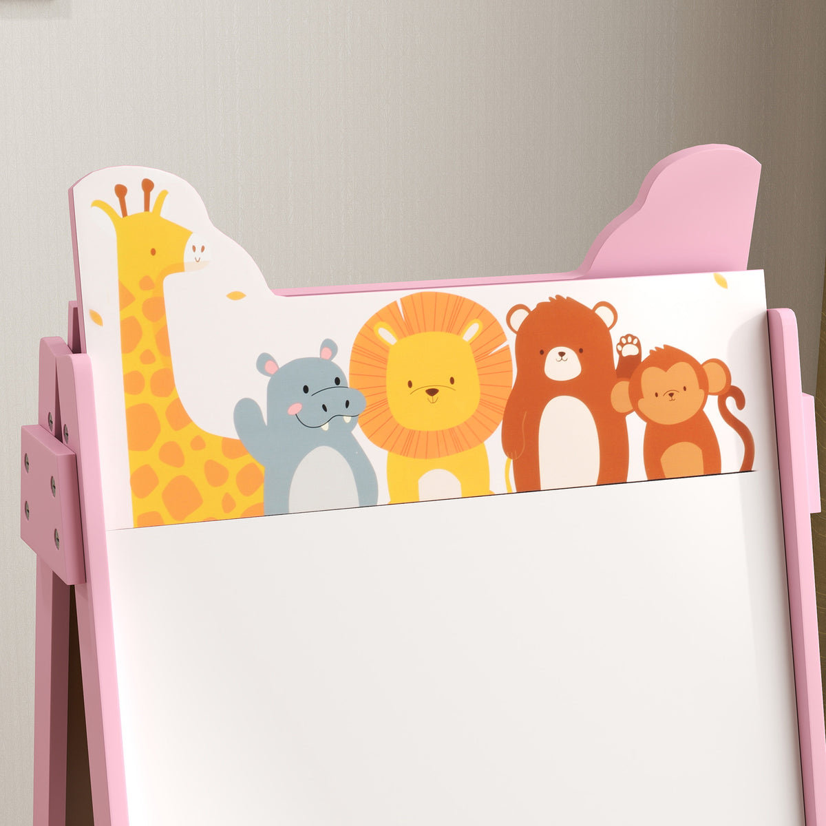 Caballete Infantil Aiyaplay Mdf, Tela No Tejida Rosa 53.5x49x113 Cm_4
