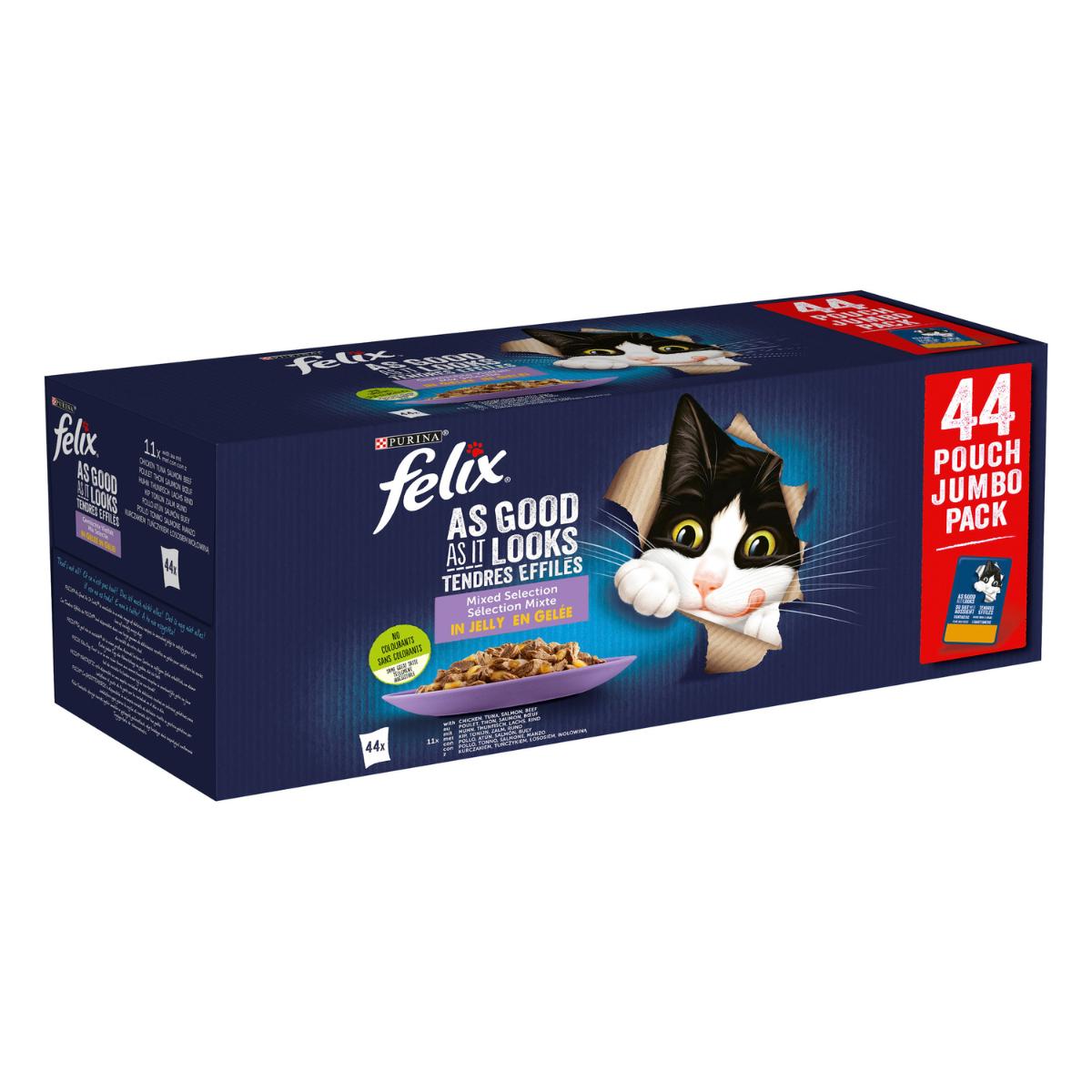 FELIX Fantastic Selección de Sabores en Gelatina pack surtido 44 x 85 g Gato