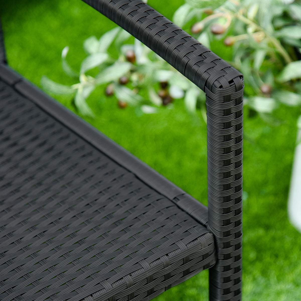 Banco De Jardín Outsunny Negro Carga 320kg 122x60x87cm_4