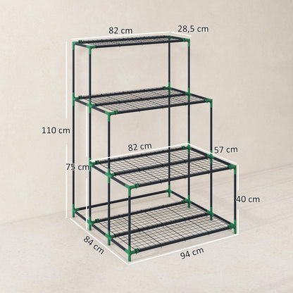 Soporte Para Plantas Outsunny Acero Verde 94x84x110 Cm_2