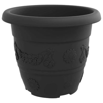 Maceta Redonda Para Flores 6 Uds. Negro Ø 30 X 25 Cm Plástico_4