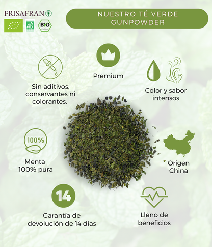 Té Verde Gunpowder Menta Ecológico Granel - Calidad Y Sabor | Frisafran 100 G_3
