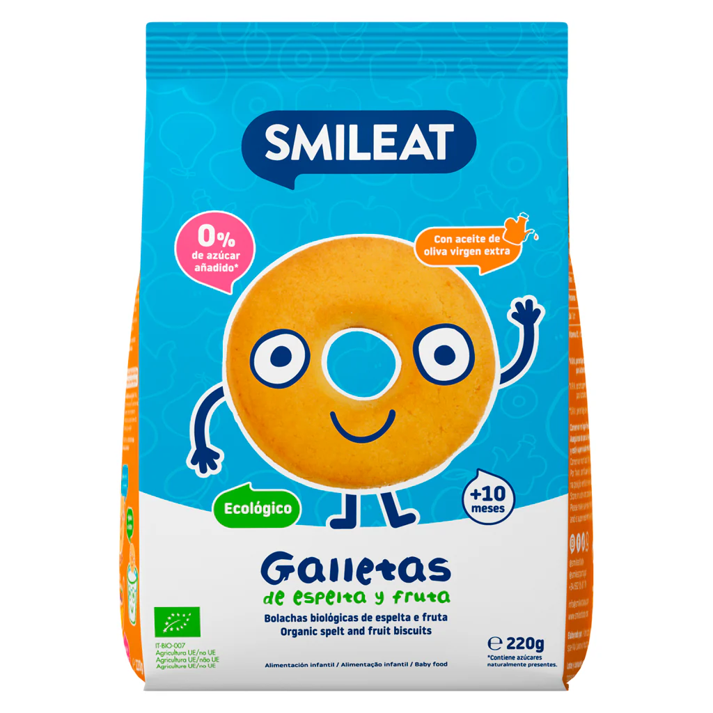 Galletas infantiles ECO de Espelta con Manzana Smileat, 220g