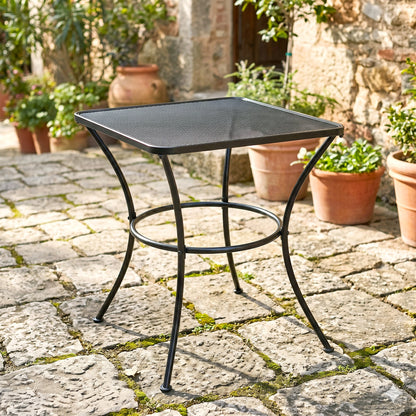 Mesa De Jardín Cuadrada Terraza Balcón Outsunny 45x45x50 Cm Negro_1