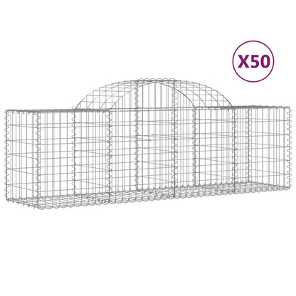 Cestas De Gaviones 50 Uds Forma De Arco Hierro 200x50x60/80 Cm_0