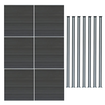 Vallas Para Exteriores De Wpc Y Aluminio - 6x Paneles + 7x Postes | Gris_0