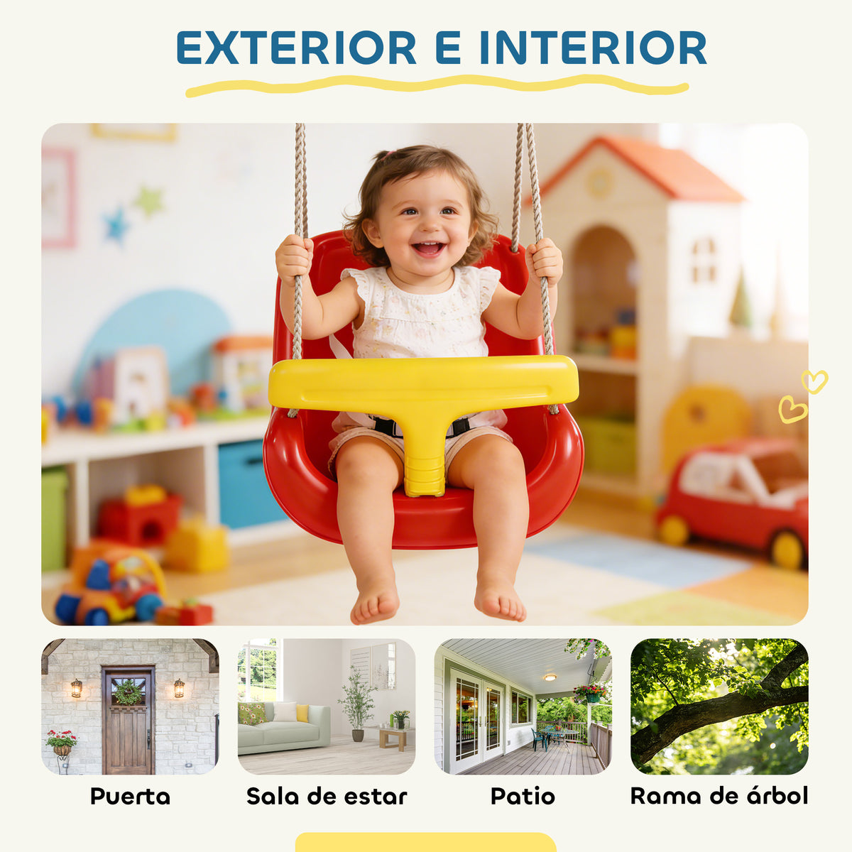 Columpio Infantil Aiyaplay Pe Rojo 28x36x180 Cm_5