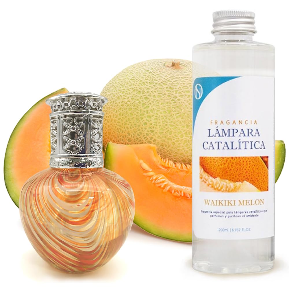 Lámpara Catalítica Orange Waves + Fragancia Waikiki Melon 500 Ml - Elimina Malos Olores, Impurezas Y Perfuma_0