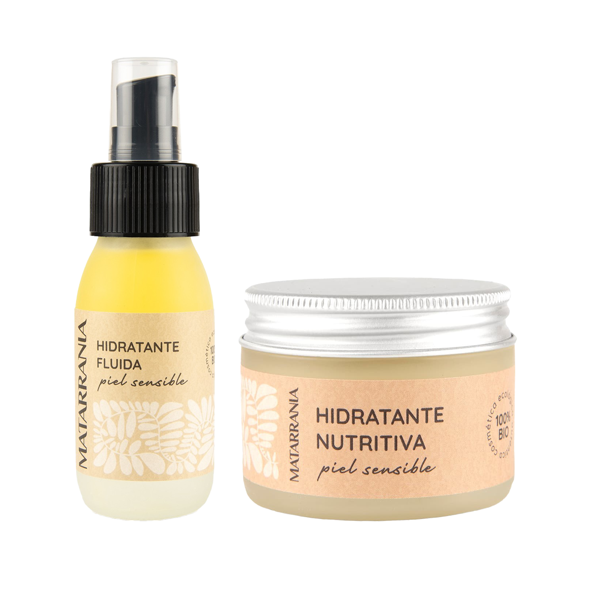 Pack Hidratante Nutritiva Piel Sensible Bio 30ml + Fluido Hidratante para Piel Sensible 100% BIO 60 ml, Matarrania