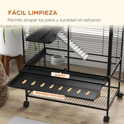 Jaula Para Animales Pawhut Acero, Pp Negro 78x45.5x136 Cm_3