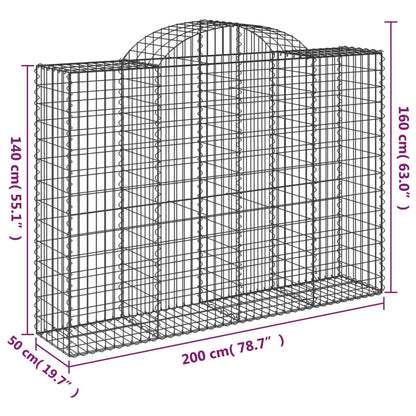 Cestas Gaviones 12 Uds Forma De Arco Hierro 200x50x140/160 Cm_5