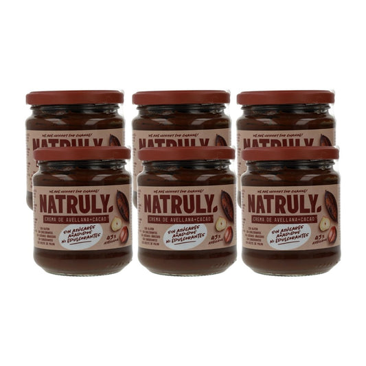 Pack 6x Crema de cacao y avellana Natruly 285 g