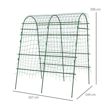 Enrejado De Jardín Outsunny Acero, Pe Verde 144x167x206 Cm_2