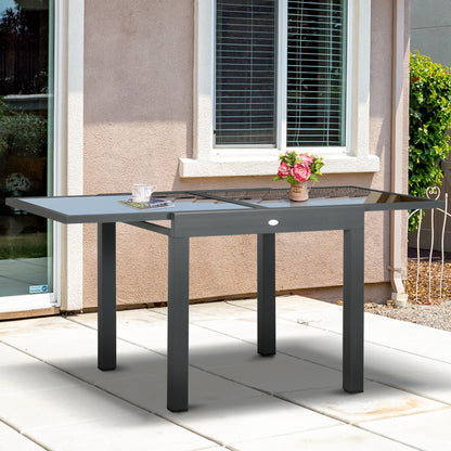 Mesa De Jardín Extensible De Aluminio Outsunny 160x80x75 Cm_1