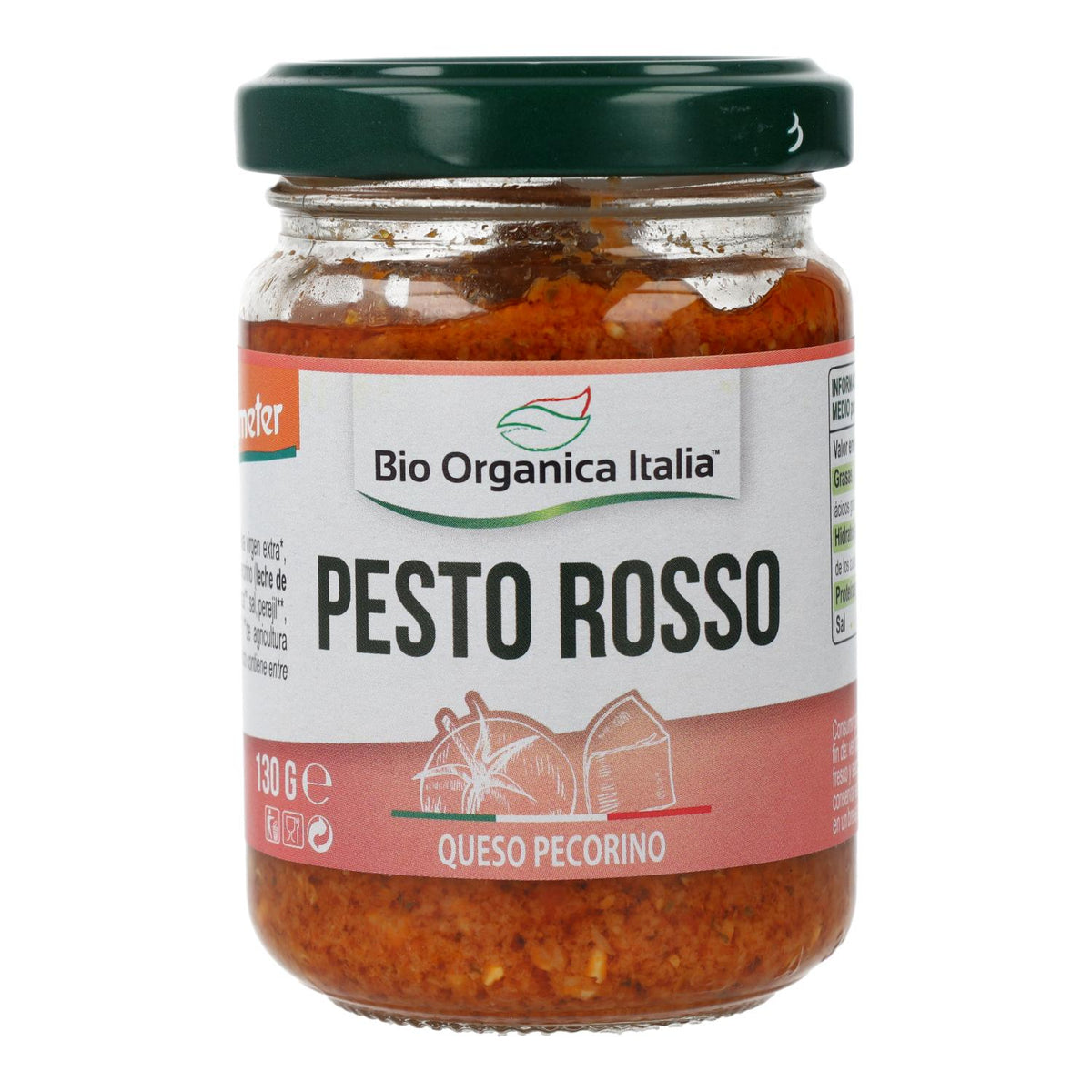 Pesto Rosso de Tomates Secos con Pecorino y Almendras Bio Demeter Organica Italia 130 gr