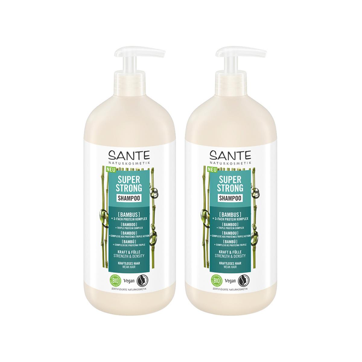 Pack 2x Champú super fuerte bambú Sante 950 ml
