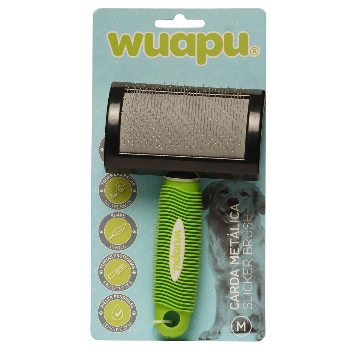 Cepillo Carda Suave Para Perro Wuapu Talla M, Para Cepillar Y Retirar El Pelo Muerto_0