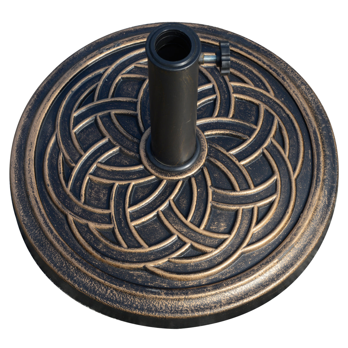Base Para Sombrilla Outsunny Resina Y Acero Bronce 45x45x33 Cm_4
