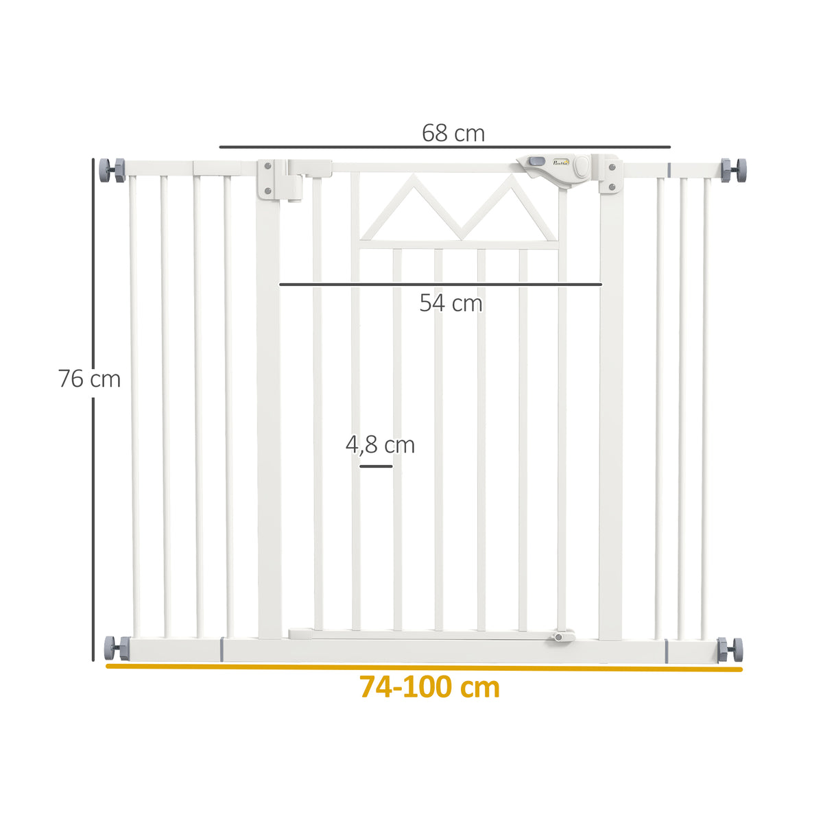 Pawhut Barrera De Seguridad Extensible Con Cierre Automático 74-100x76 Cm Blanco_2