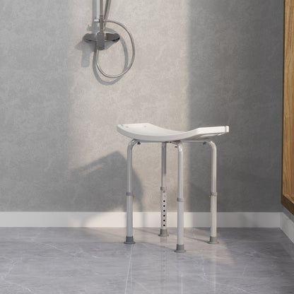 Taburete De Ducha Homcom Aleación De Aluminio, Pe Blanco 50x50.6x56.5 Cm_4