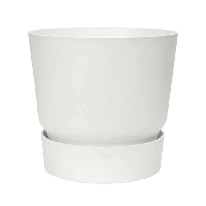 Macetero con plato integrado Greenville Elho Blanco 18 cm