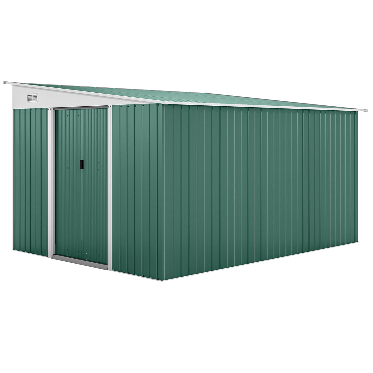 Cobertizo De Jardín Outsunny Acero Galvanizado Verde 280x345x201 Cm 845-529v00gn_0