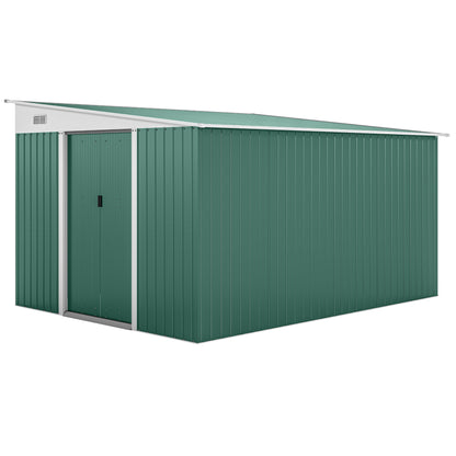 Cobertizo De Jardín Outsunny Acero Galvanizado Verde 280x345x201 Cm 845-529v00gn_0