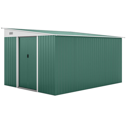 Cobertizo De Jardín Outsunny Acero Galvanizado Verde 280x345x201 Cm 845-529v00gn_0