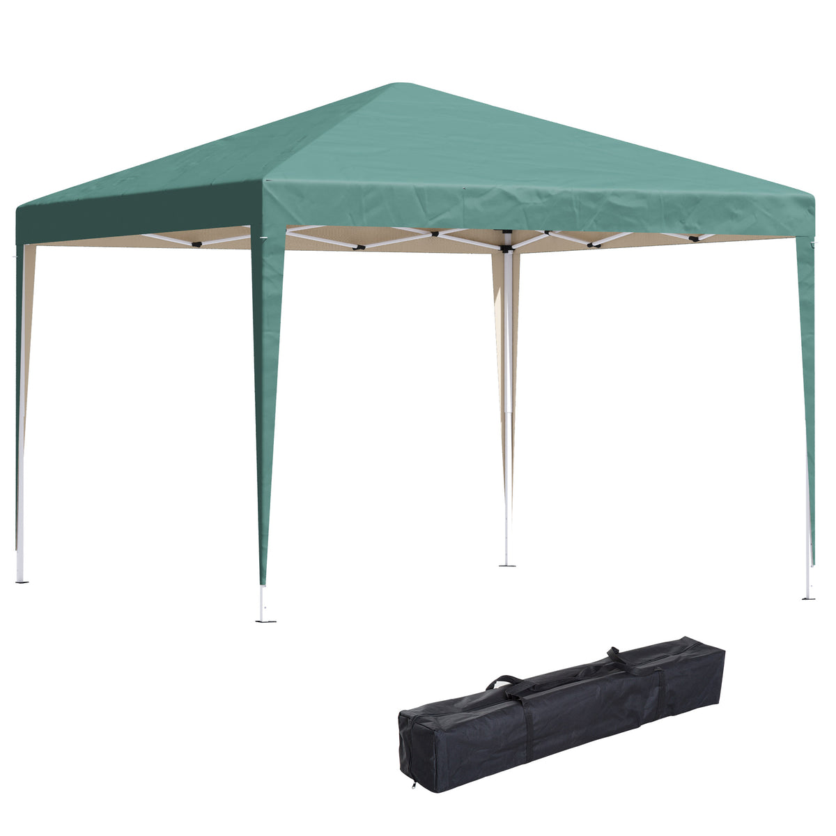 Carpa Plegable Outsunny Acero, Tela Oxford Verde 295x295x255 Cm_0
