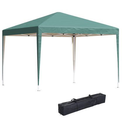 Carpa Plegable Outsunny Acero, Tela Oxford Verde 295x295x255 Cm_0