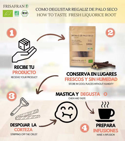 Regaliz De Palo Ecológico Seco - Sabor Y Calidad | Frisafran 500 G_4