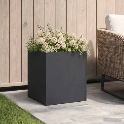 Macetero De Jardín Negro 45 X 45 X 45 Cm Acero Laminado En Frío_1