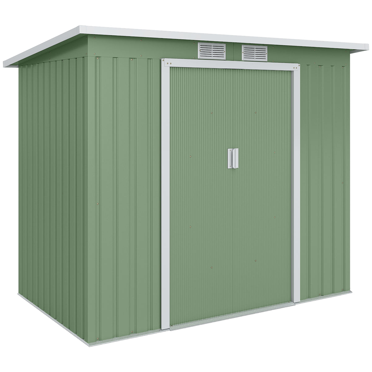 Cobertizo De Jardín Base De 2,1 M² Outsunny 213x130x173 Cm Verde_0