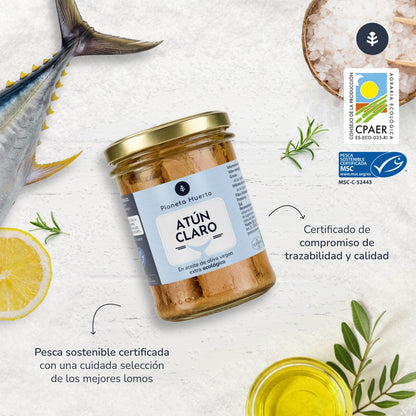 Pack 6x Atún claro MSC en aceite de oliva virgen extra ECO Planeta Huerto 200 g