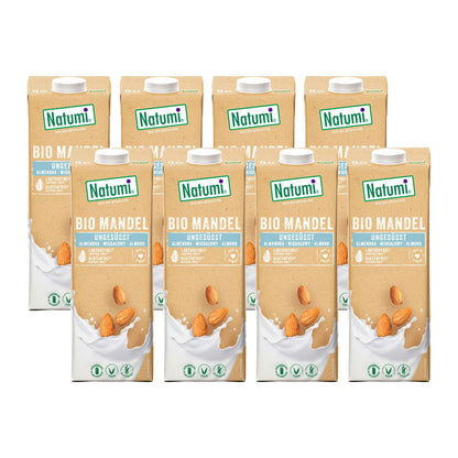 Pack 8x Bebida Almendras sin azúcar Bio Natumi 1 L
