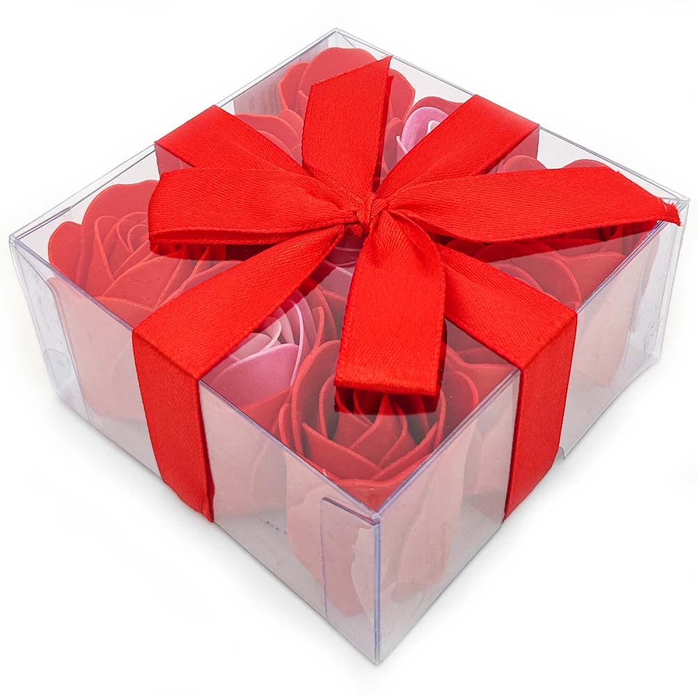 Pack 5 Cajas 9 Rosas De Jabón (rojo) - Flores Con Pétalos De Jabón Perfumados - Regalo Original Para Días Especiales_0
