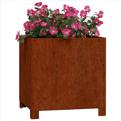 Jardineras Con Patas 2 Uds Acero Corten Oxidado 40x40x40 Cm_2