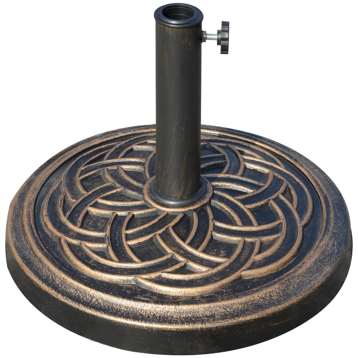 Base Para Sombrilla Outsunny Resina Y Acero Bronce 45x45x33 Cm_0