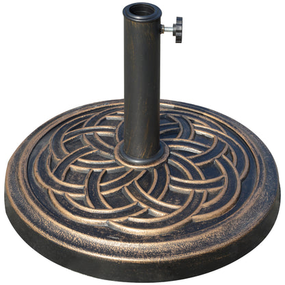 Base Para Sombrilla Outsunny Resina Y Acero Bronce 45x45x33 Cm_0