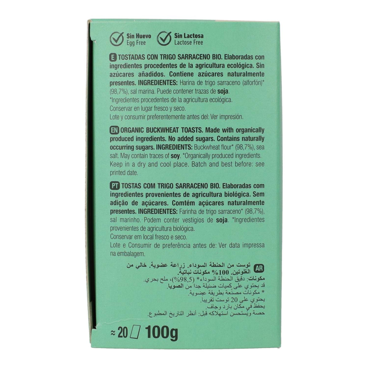 Tostadas Ligeras y Crujientes de Trigo Sarraceno Bio Santiveri 100 g