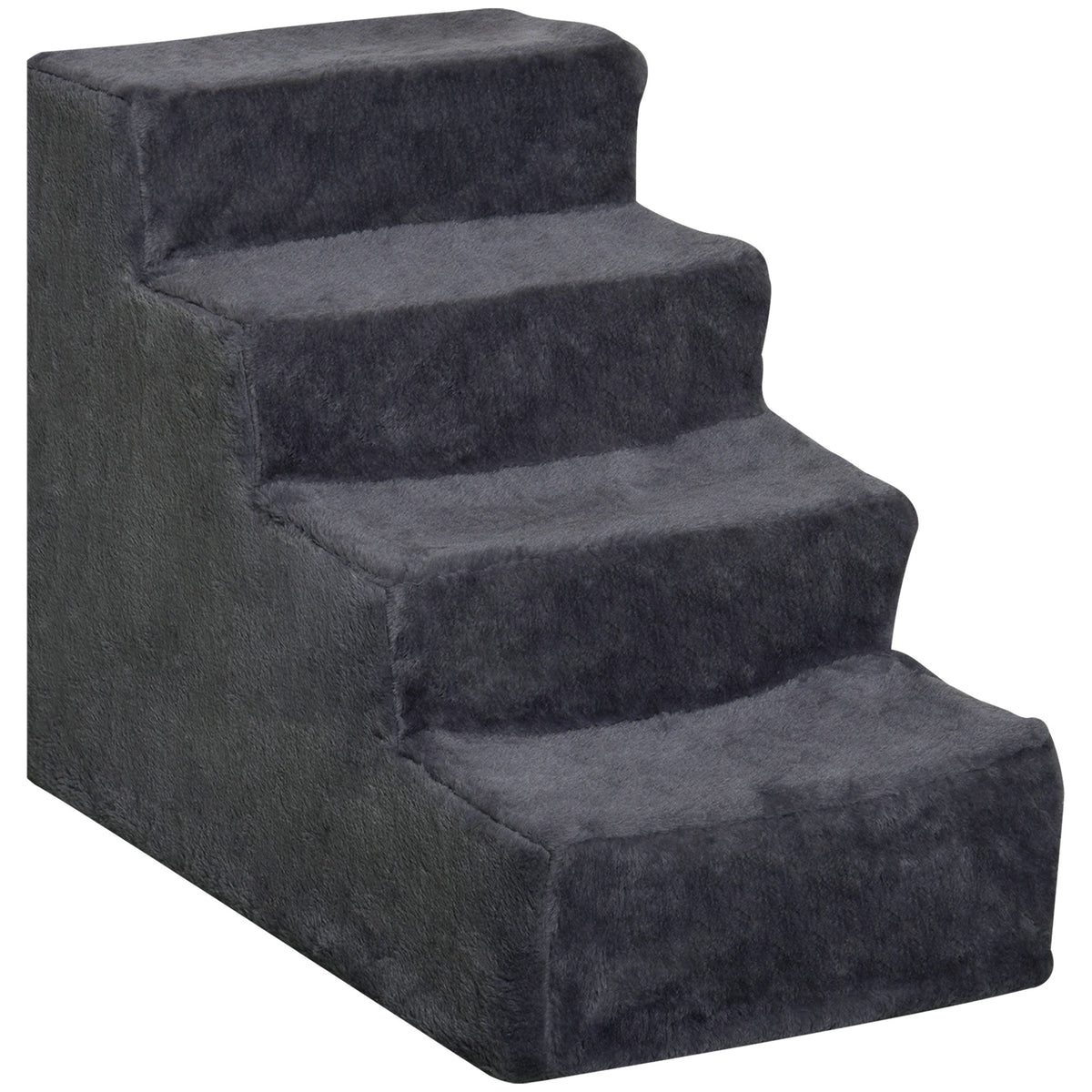 Pawhut Escalera Para Perros De 4 Peldaños Con Funda Extraíble 60x35x44 Cm Gris_0