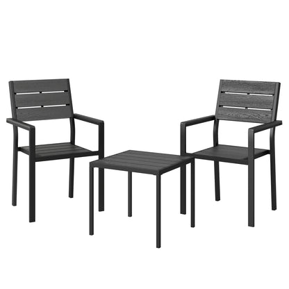 Conjunto De Bistró Outsunny Metal, Hdpe Negro 56x56x91 Cm_0