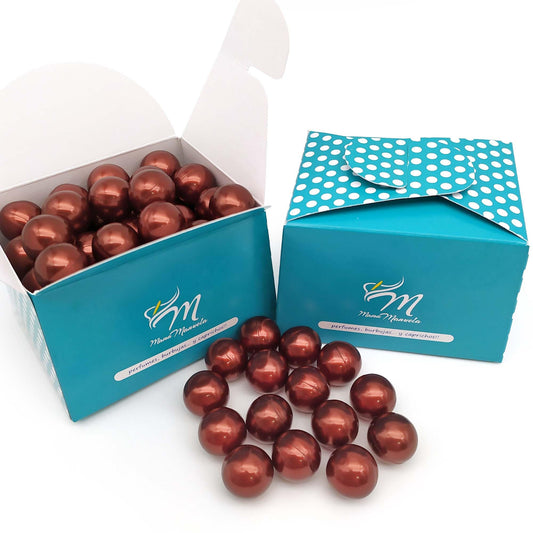 Caja 40 Perlas De Baño Con Aroma A Vainilla - Con Aceite De Soja - Hidratante Y Aromática - Forma Bola_0