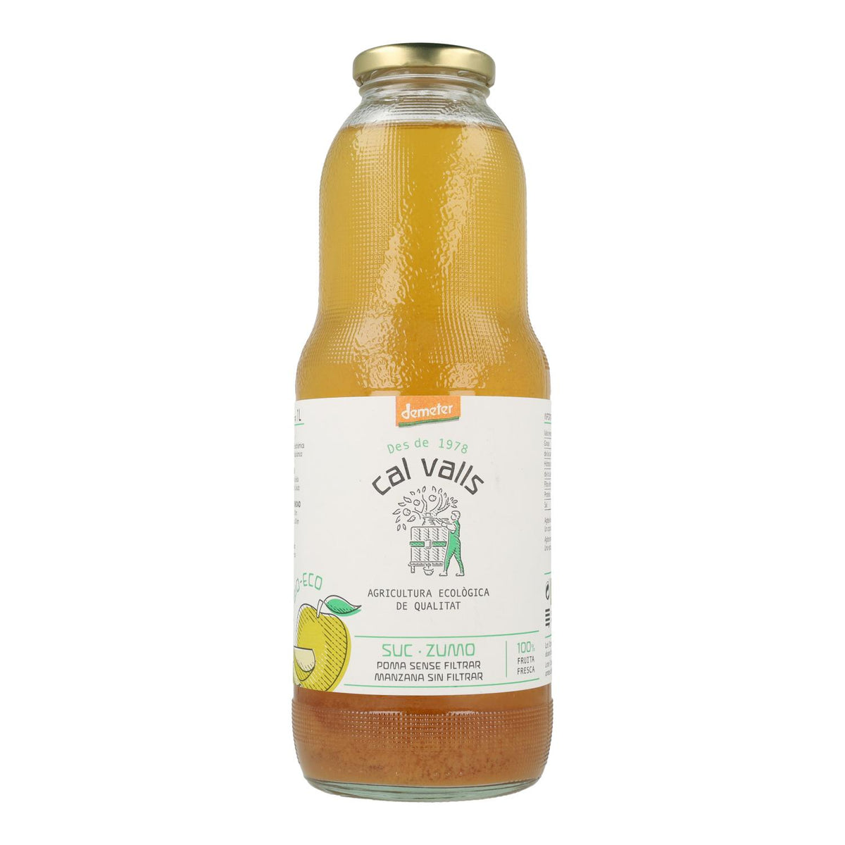 Zumo de Manzana Sin Filtrar ECO Cal Valls, 1 L