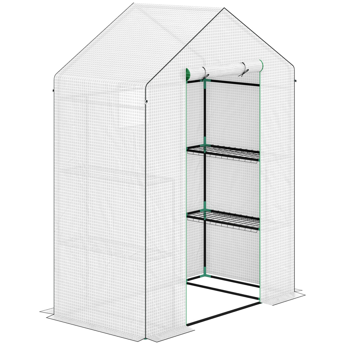 Invernadero Para Jardín Outsunny Acero, Pe Blanco 140x73x190 Cm 845-933v00wt_0