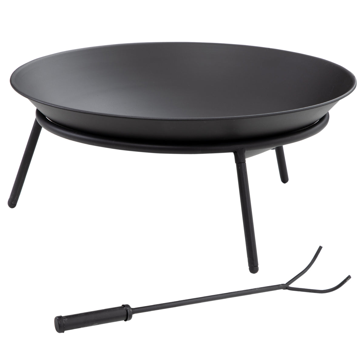 Brasero Exterior Para Jardín De Metal Outsunny 47x47x21 Cm Negro_0