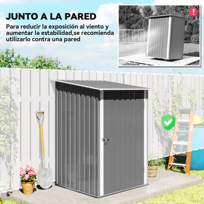 Caseta De Jardín Outsunny Acero Lacado Gris 100x103x160 Cm_5