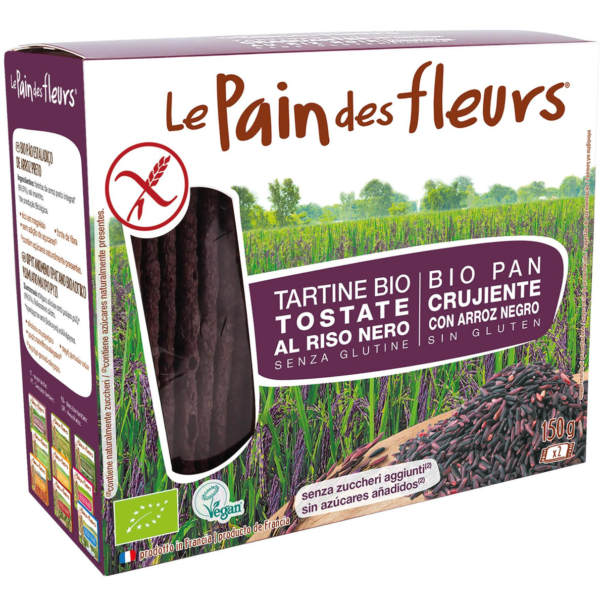 Tostadas Crujientes Crakers con Arroz Negro Le pain de fleurs 150 g